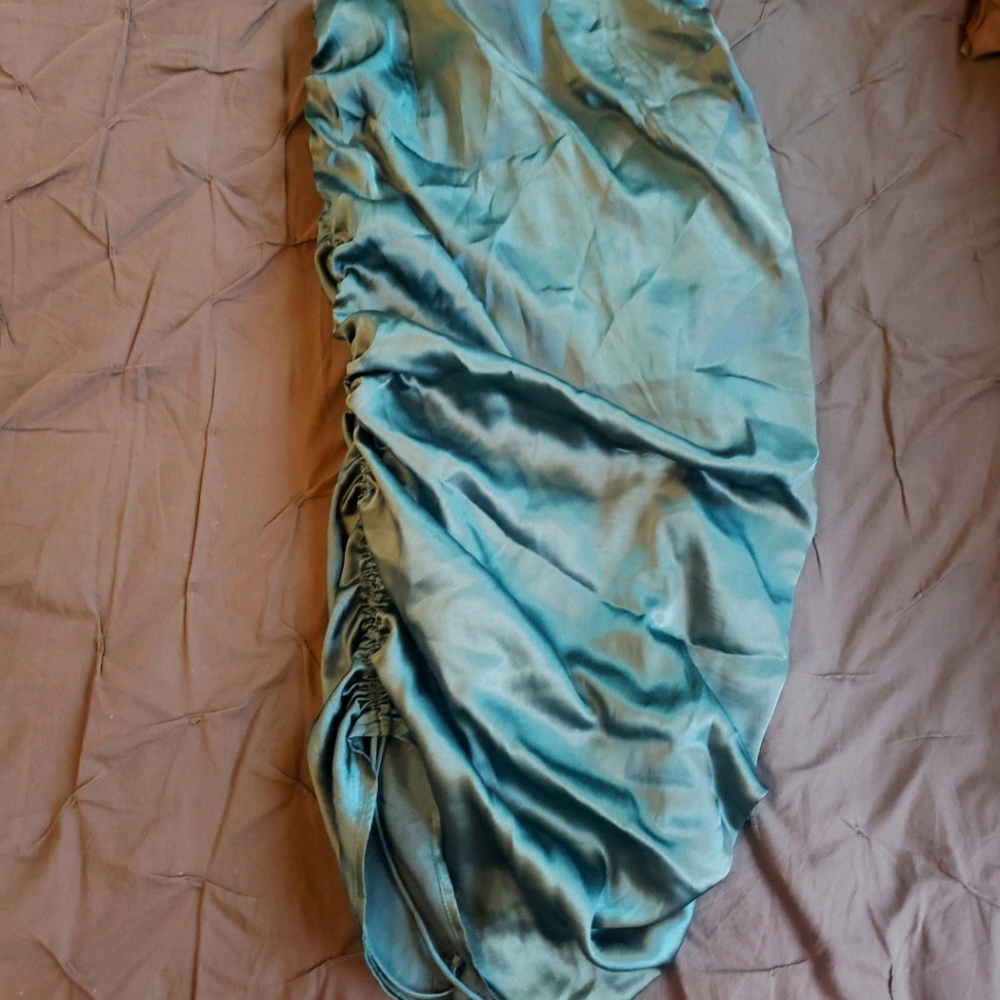 Urban Outfitters rouched emerald green skirt